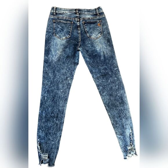 VIP Distressed Skinny Blue Jeans - Picture 2 of 11